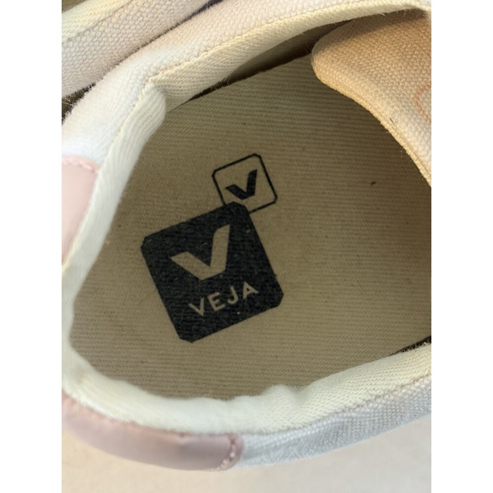 Veja White & Pink Campo Organic Recycled Canvas Sneaker •Women 38/ 7• Nice Cond - Picture 9 of 11